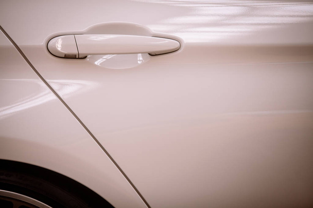 White car door handle - Photo, Image