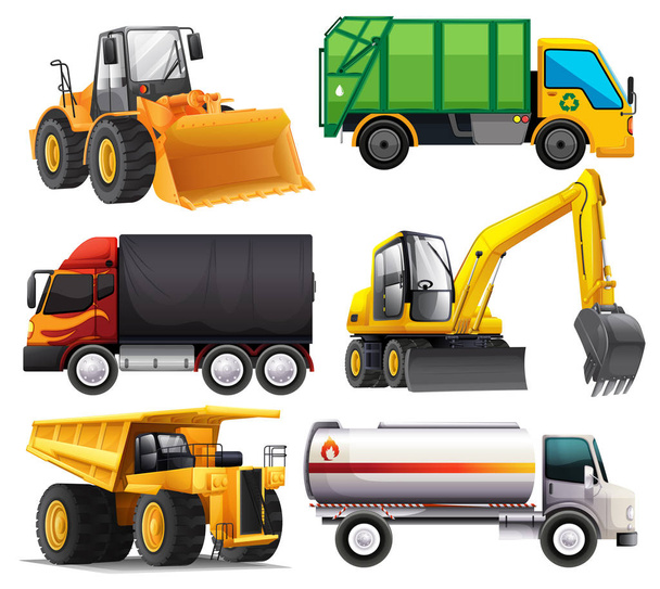Различные типы грузовых автомобилей
 - Вектор,изображение