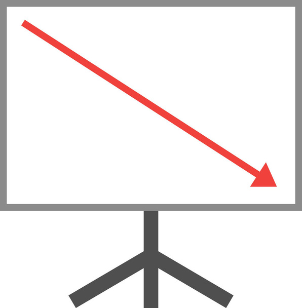 Arrow pointing down on board - Vector, Image
