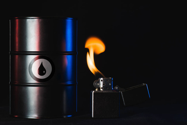 The barrel of fuel and petrol lighter - Photo, Image