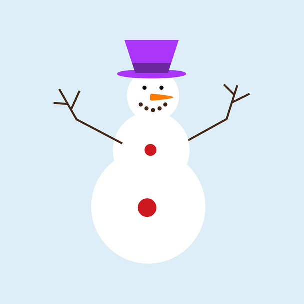 Cartoon sneeuwpop karakter vectorillustratie. - Vector, afbeelding