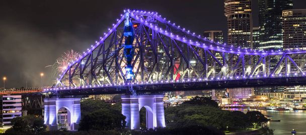Historia mostu na nowy rok 2016 w Brisbane - Zdjęcie, obraz