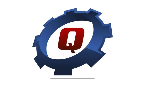 Γρανάζι λύση λογότυπο γράμμα Q - Διάνυσμα, εικόνα
