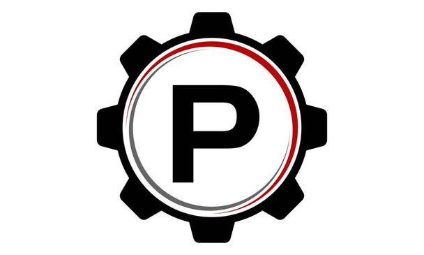 Логотип Gear Solution Letter P
 - Вектор,изображение