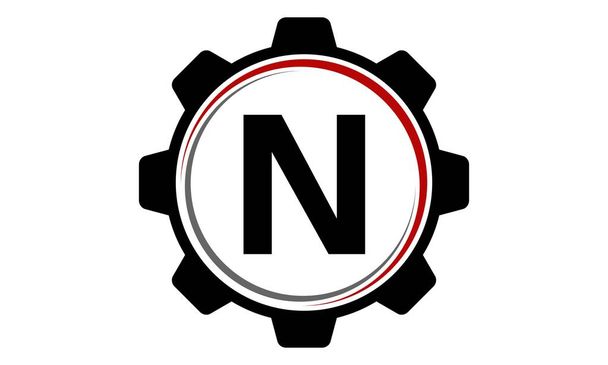 Gear Solution Logo Letter N - Vektor, obrázek