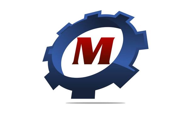 Логотип Gear Solution Letter M
 - Вектор,изображение