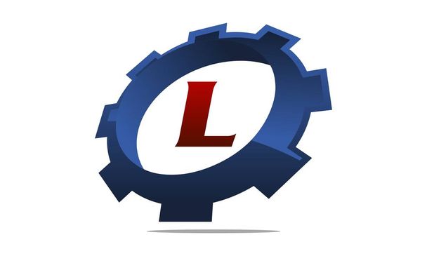 Γρανάζι λύση λογότυπο γράμμα L - Διάνυσμα, εικόνα