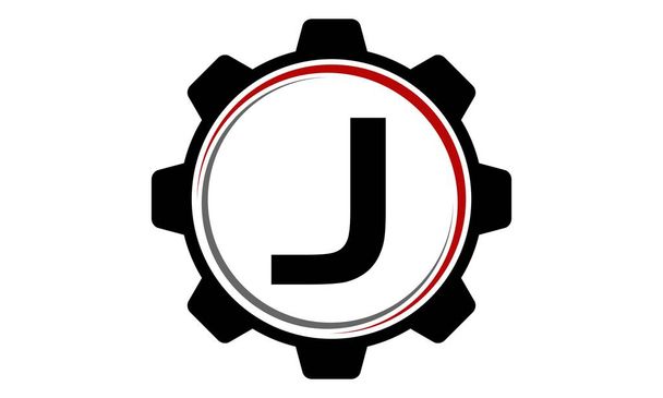 Versnelling oplossing Logo Letter J - Vector, afbeelding