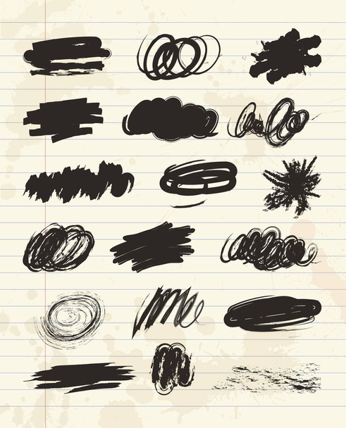 Scribble kézzel rajzolt, ecset. Faszén kréta textúra - Vektor, kép