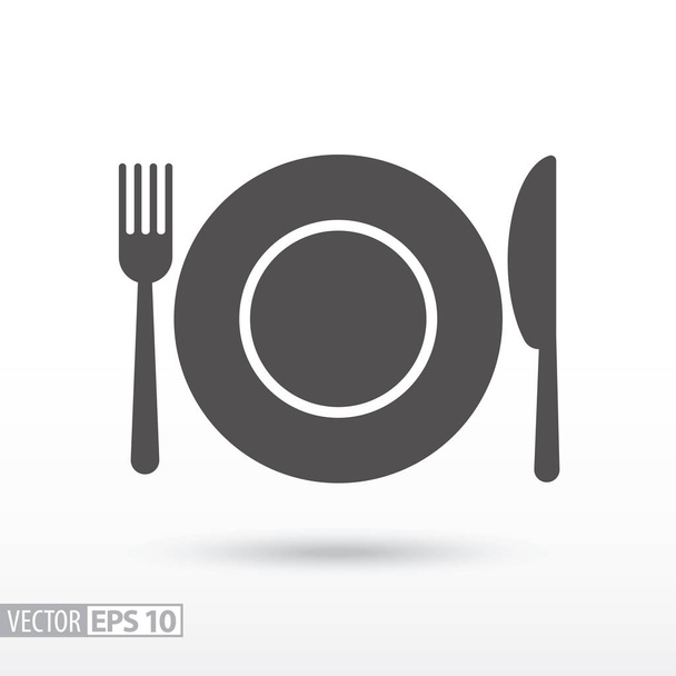 Dish fork and knife - flat icon - Vektori, kuva