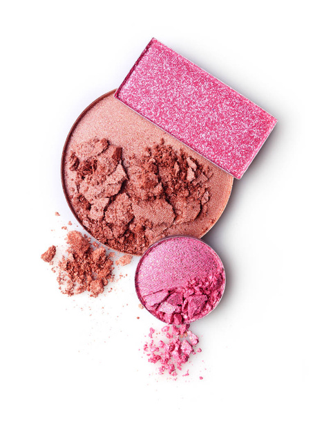 Beige and pink crushed eyeshadow isolated  - Φωτογραφία, εικόνα