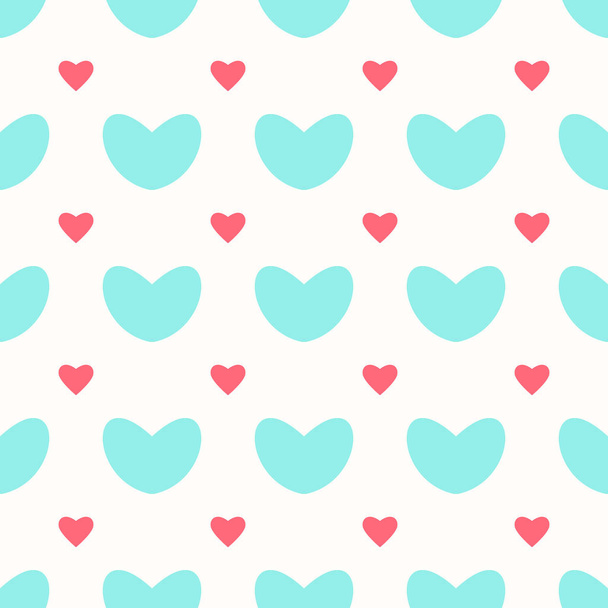 A seamless pattern with big and small hearts - Vettoriali, immagini
