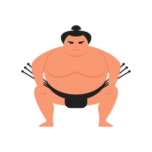 Vector flat style illustration of sumo wrestler - Vector, Image