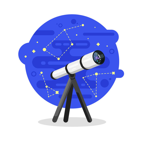 Векторна плоска ілюстрація телескопа
 - Вектор, зображення