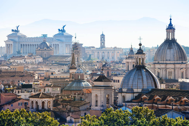 above view of Rome city in side of Capitoline Hill - Photo, Image