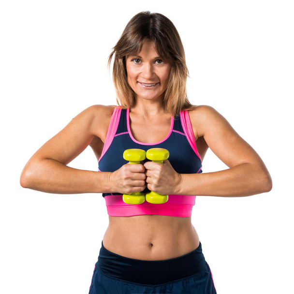 Esporte mulher fazendo levantamento de peso
 - Foto, Imagem