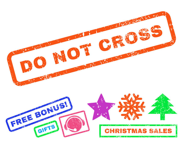 Do Not Cross Rubber Stamp - Vettoriali, immagini