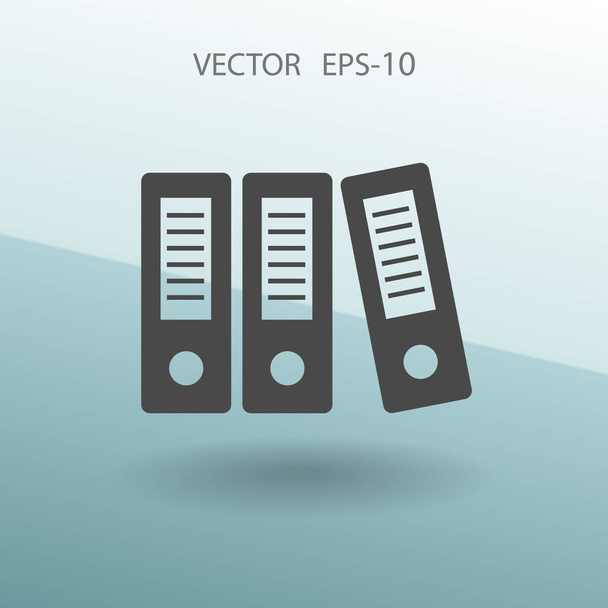 Flat long shadow Row of binders icon, vector illustration - Vektor, obrázek