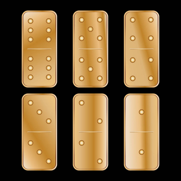 Domino icon illustration of six pieces  wood - Vector, imagen