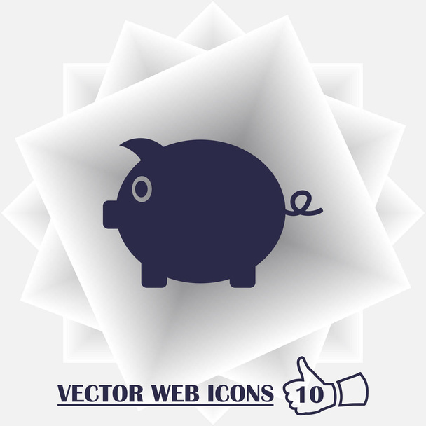 piggy bank life savings line art icon for apps and websites - Vector, Image