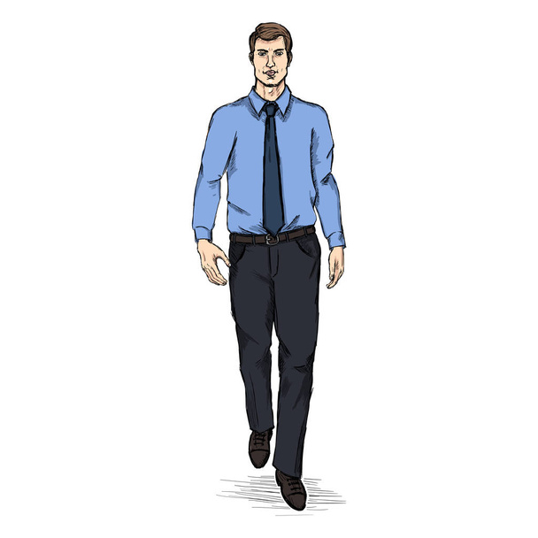 Man Model in Shirt and Tie. - Vector, Image