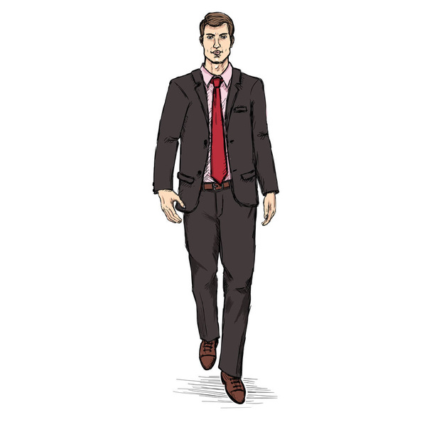 Man Model in Suit.  - Vector, Image