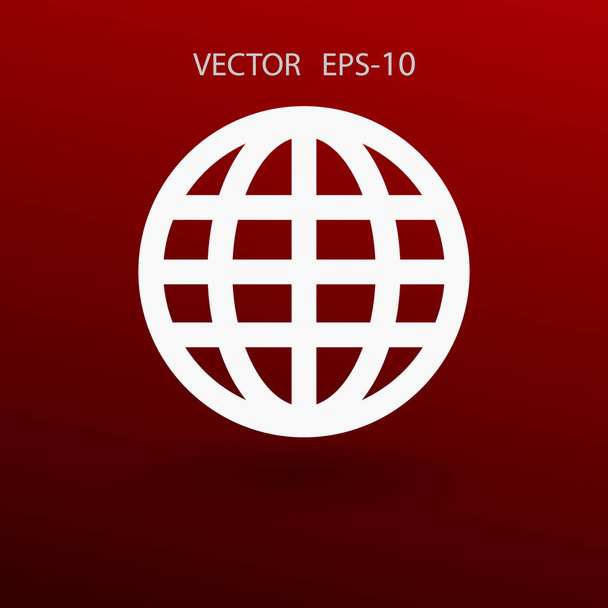 Flat icon of globe. vector illustration - Вектор,изображение