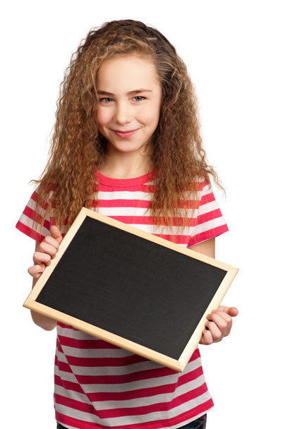 meisje met blackboard - Foto, afbeelding