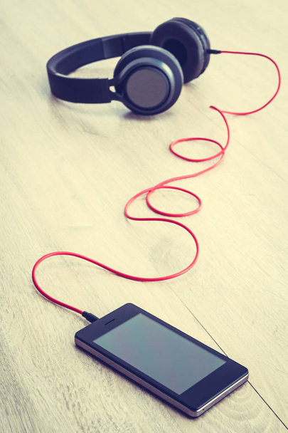 moblie phone with headphone - Photo, Image