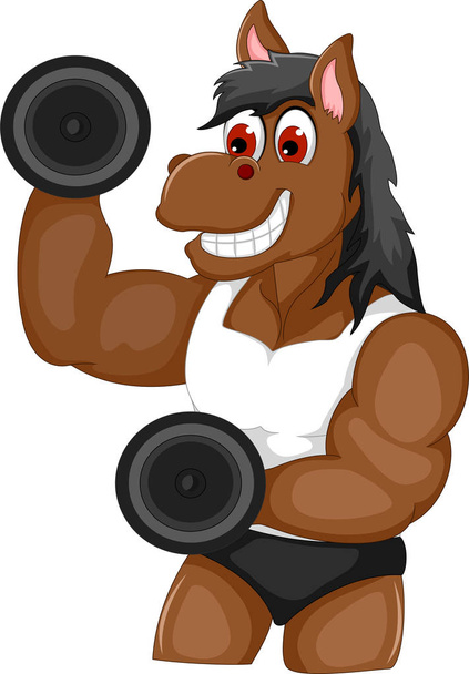 divertido caballo de dibujos animados fitness
 - Foto, imagen