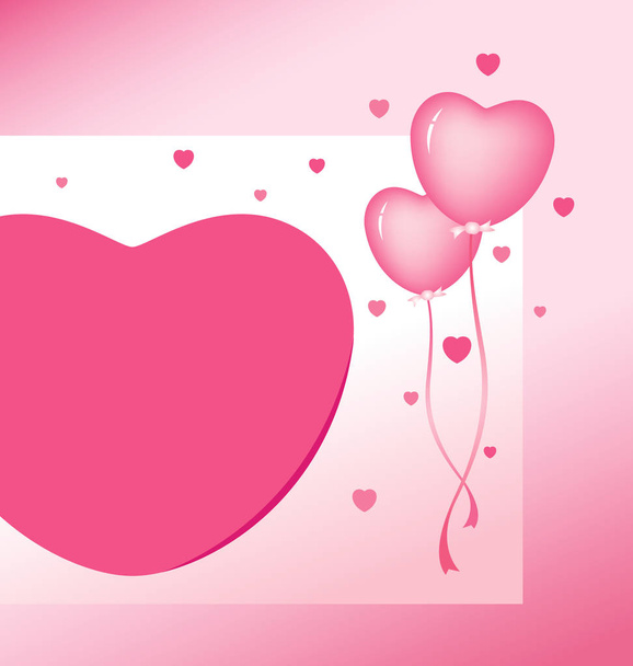 Vector pink heart balloon design for valentines day - Vektor, kép