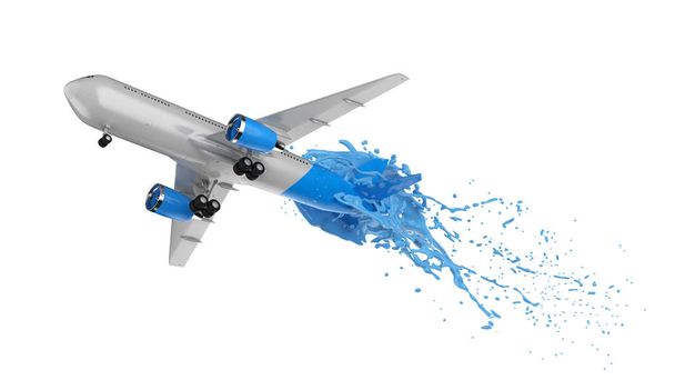 Beyaz ve mavi uçak sıçramasına  - Fotoğraf, Görsel
