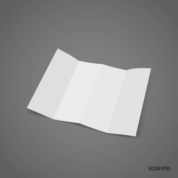 Vier - vouw wit sjabloon papier. Vectorillustratie - Vector, afbeelding
