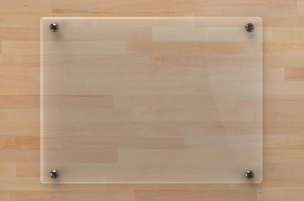 стеклянная доска или акриловая рама на деревянном фоне
 - Фото, изображение