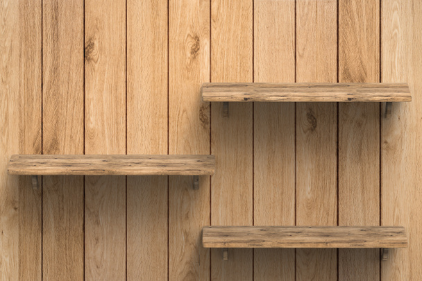 tre ripiani in legno a parete
 - Foto, immagini