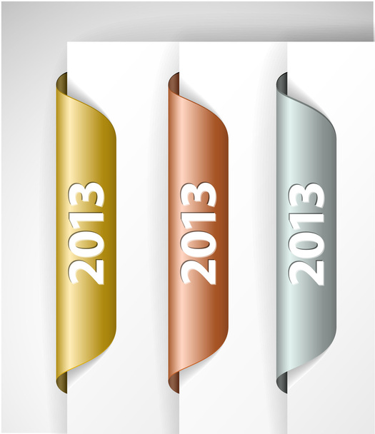 Векторные металлические этикетки 2013 года или стикеры
 - Вектор,изображение