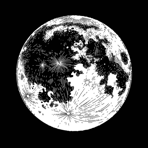 Graficzny pełni księżyca - Wektor, obraz