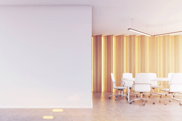 Meeting room with light wooden panels, toned - Foto, Bild