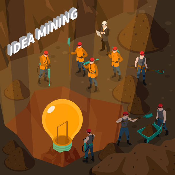 Idea Mining Concetto isometrico
 - Vettoriali, immagini