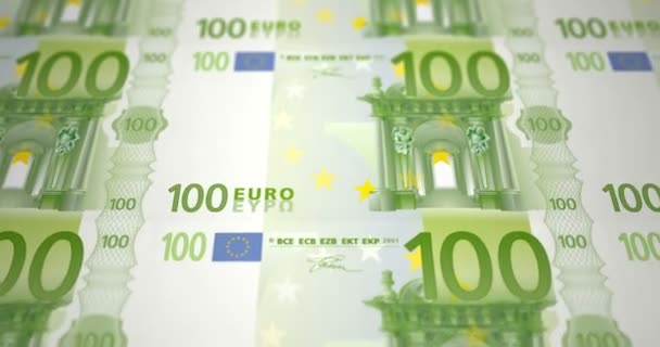 Bankovky sto euro na tisku, smyčky - Záběry, video