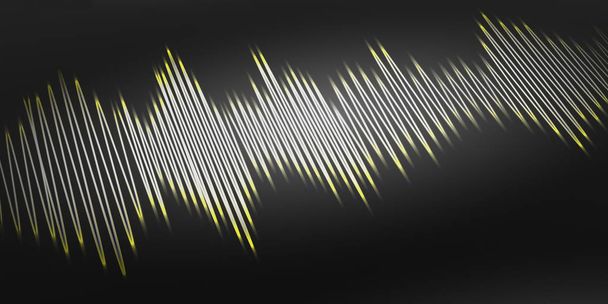 3D renderizado onda sonora sobre fondo negro
 - Foto, Imagen