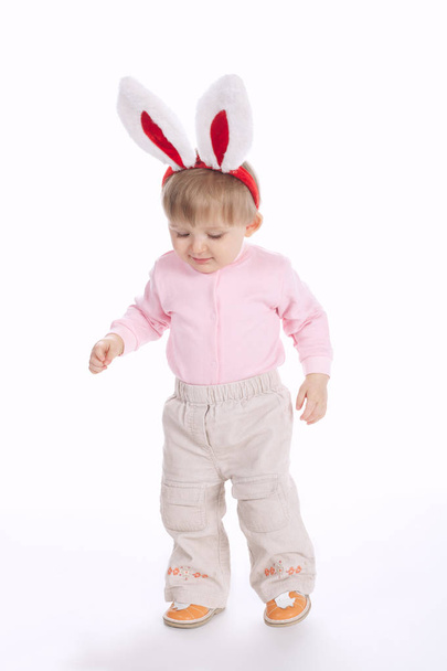 cute little girl with rabbit ears - Valokuva, kuva