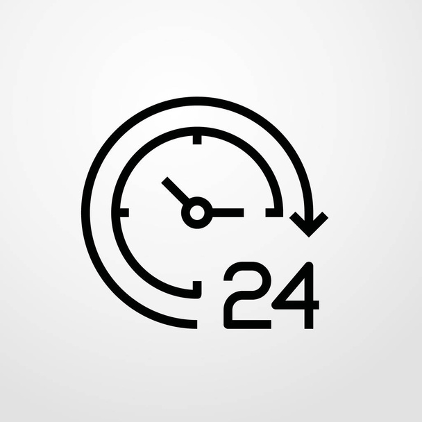 24 óra ikon illusztráció vektor elszigetelt előjel - Vektor, kép
