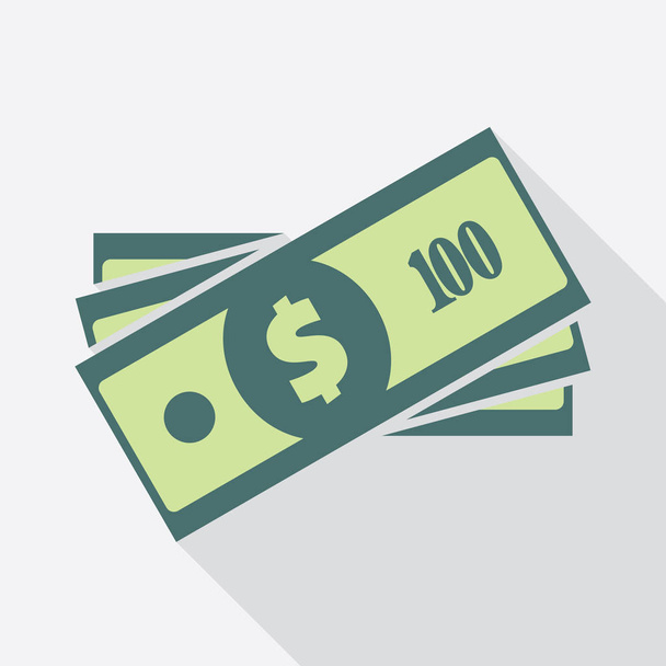 Stack of One Hundred Dollars Banknotes Icon - Vector, Image