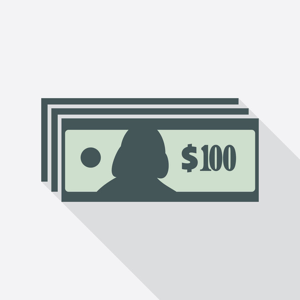 One Hundred Dollars Banknotes Icon - Vector, Image