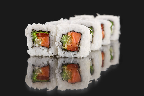 Menu for sushi bar. roll CAESAR WITH SALMON - Photo, image
