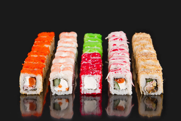 Japanese food menu. set with rolls - Zdjęcie, obraz