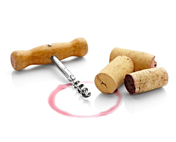 alcohol drinken wijn vlekken vloeibare cork opener - Foto, afbeelding