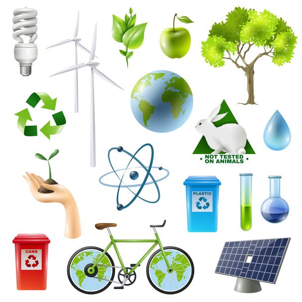 Zöld energia jel beállítása - Vektor, kép