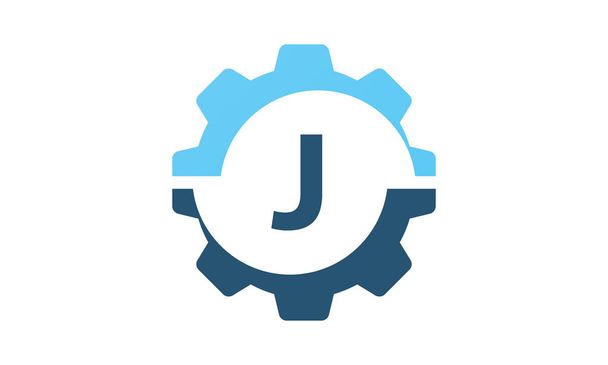 Logo de la solución de engranajes inicial J
 - Vector, Imagen